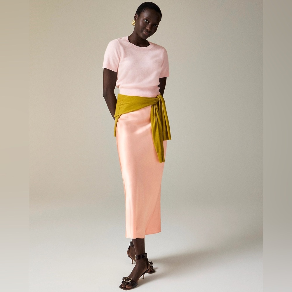 J.Crew New Gwyneth slip skirt in viscose charmeuse CI640
